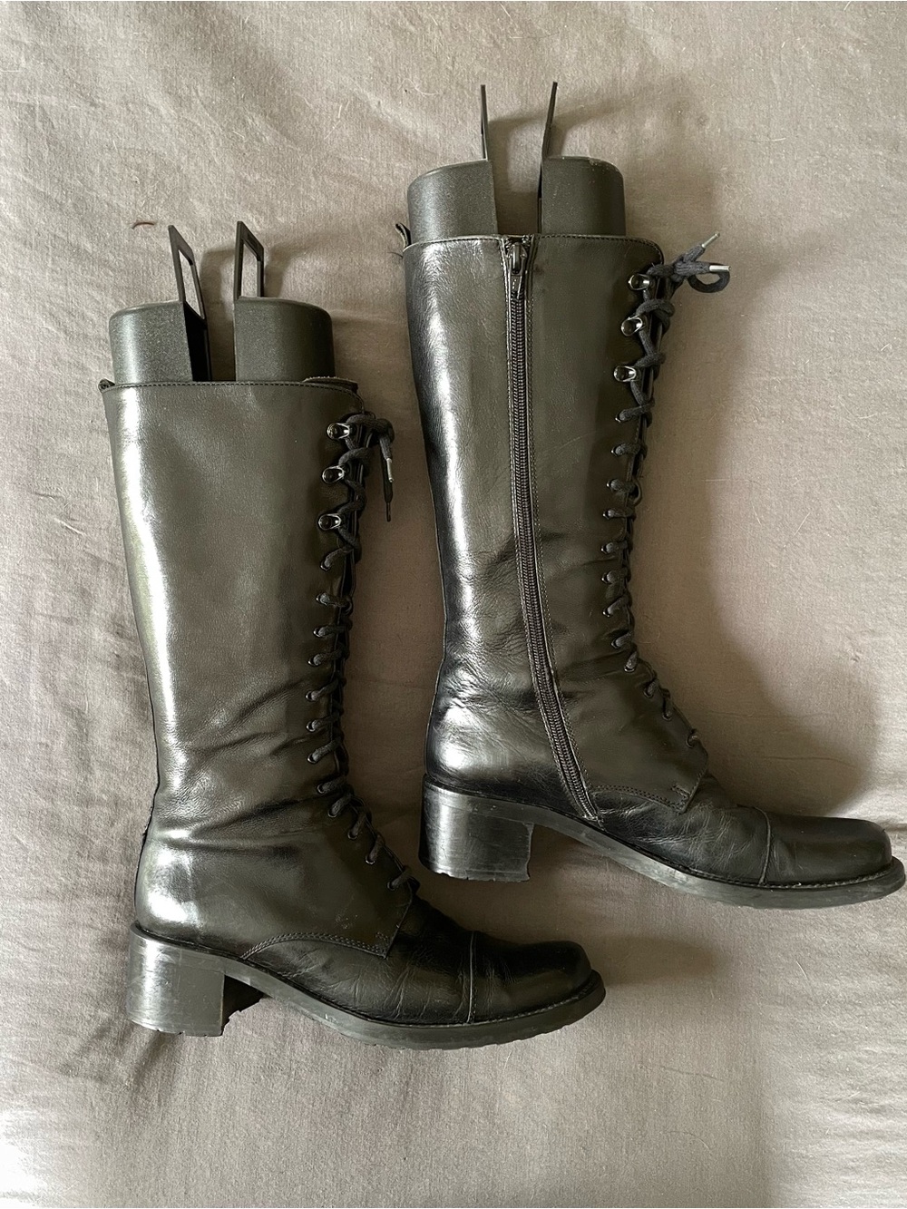 Forward March lace up knee high boots